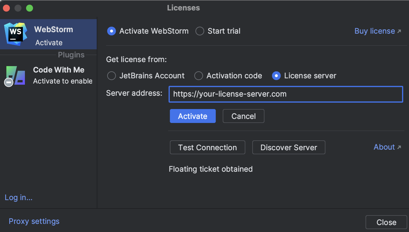 license webstorm activation code