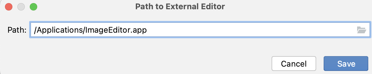 Specifying the path to an external editor