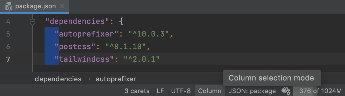 webstorm multiple cursors from selection