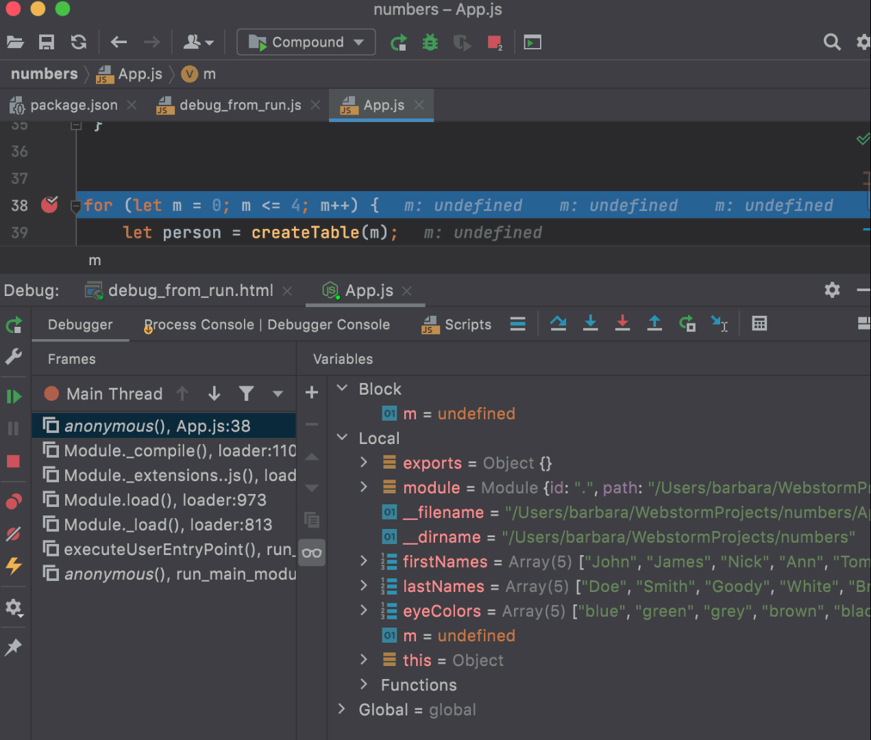 Creating and launching a compound run/debug configuration