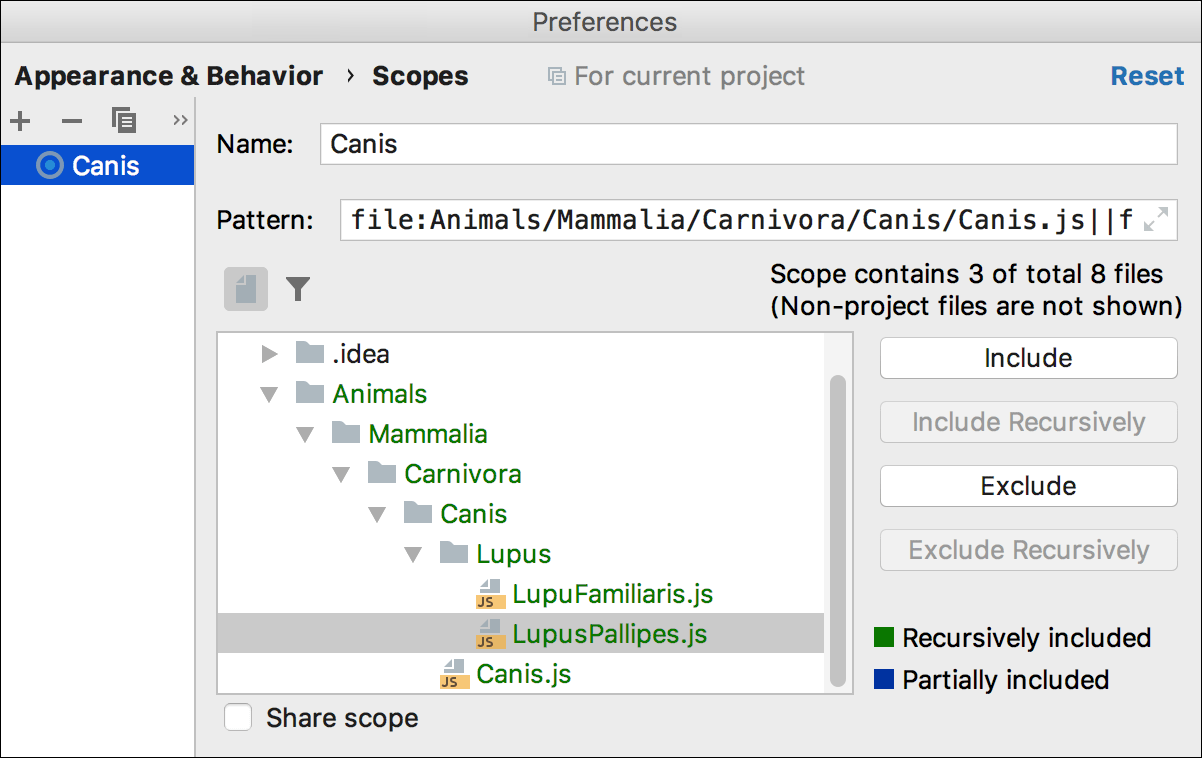 Defining scopes