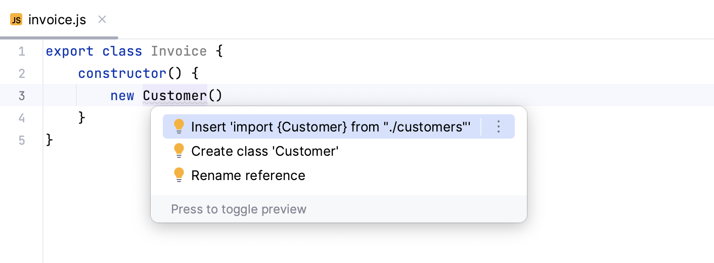 Autoimport with quick-fix: suggestion list