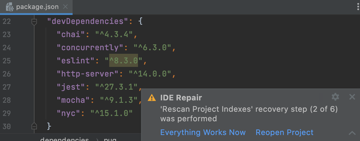 The second step of IDE Repair