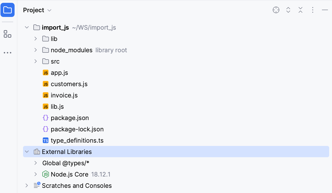 External libraries node