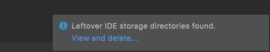 Leftover IDE directories popup