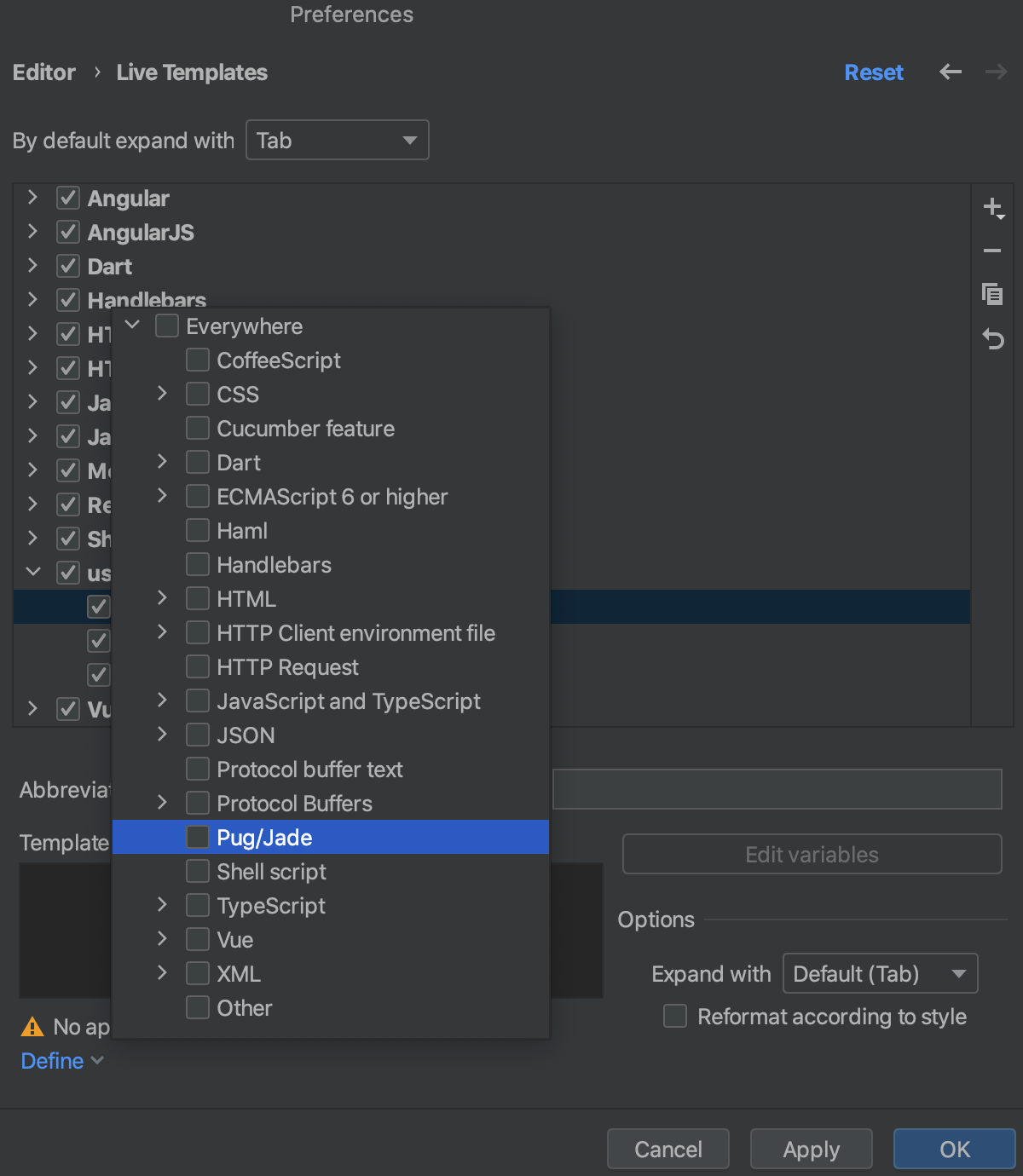 Create Live Templates | IntelliJ IDEA Documentation