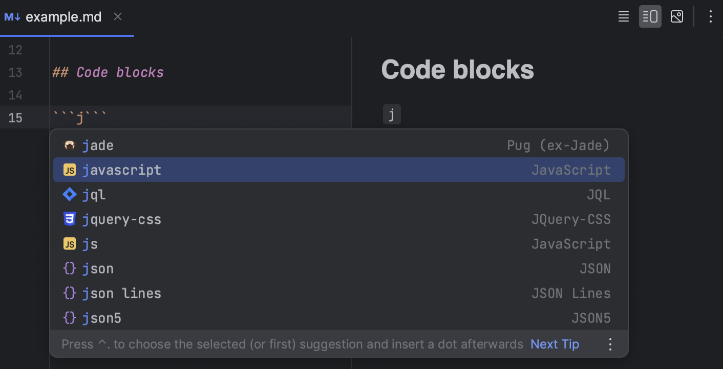 Markdown | WebStorm Documentation