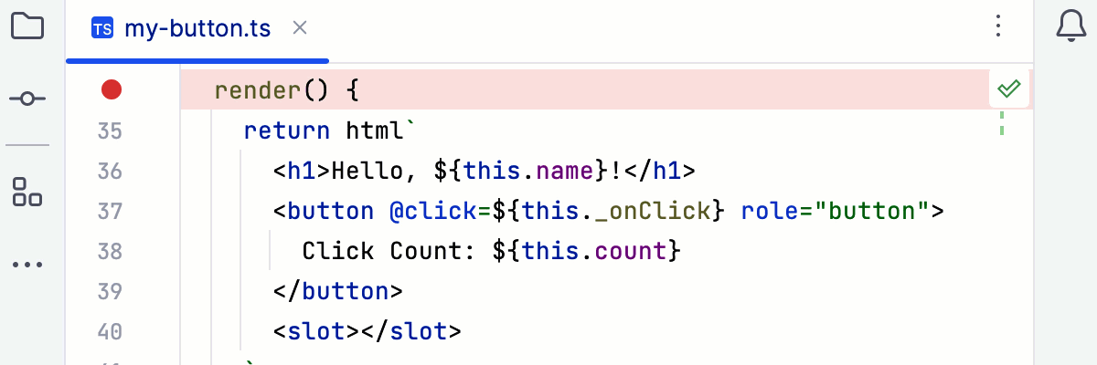 Breakpoints Over Line Numbers on