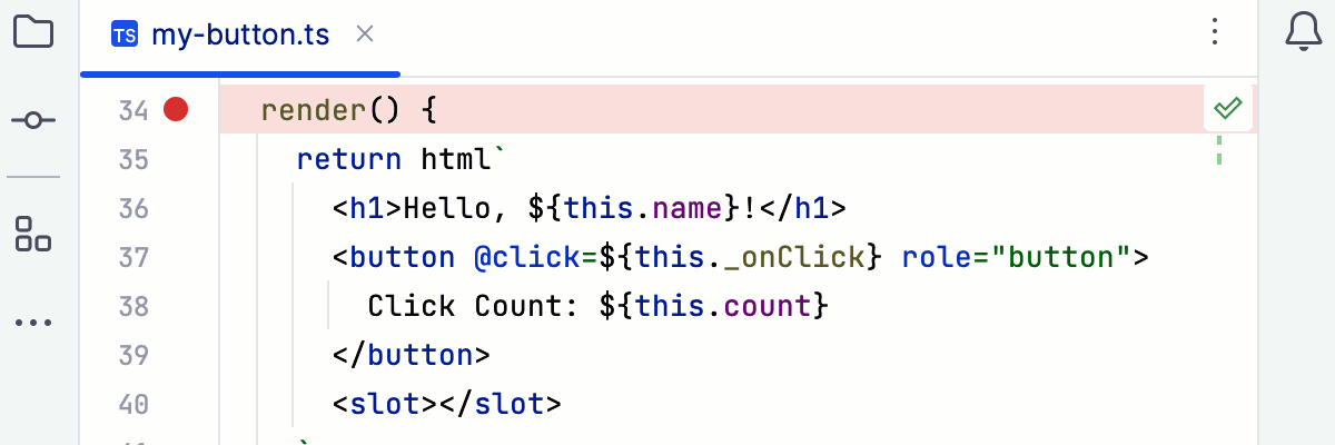 Breakpoints Over Line Numbers off