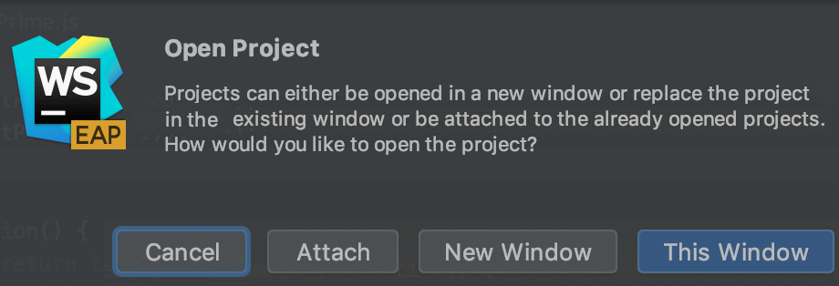 Opening multiple projects: confirmation dialog