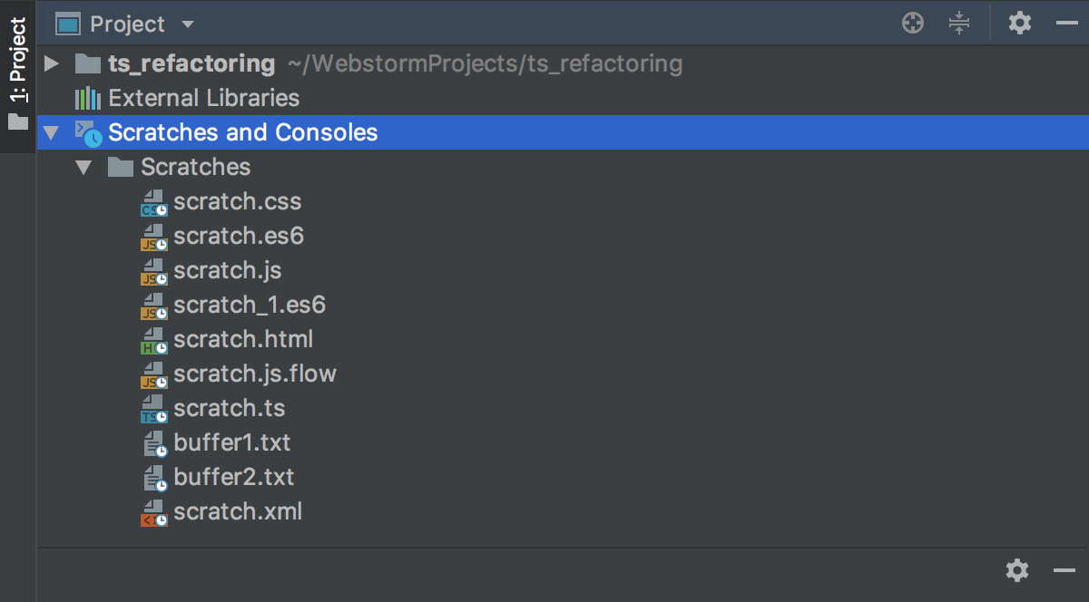 Scratches sorted by type