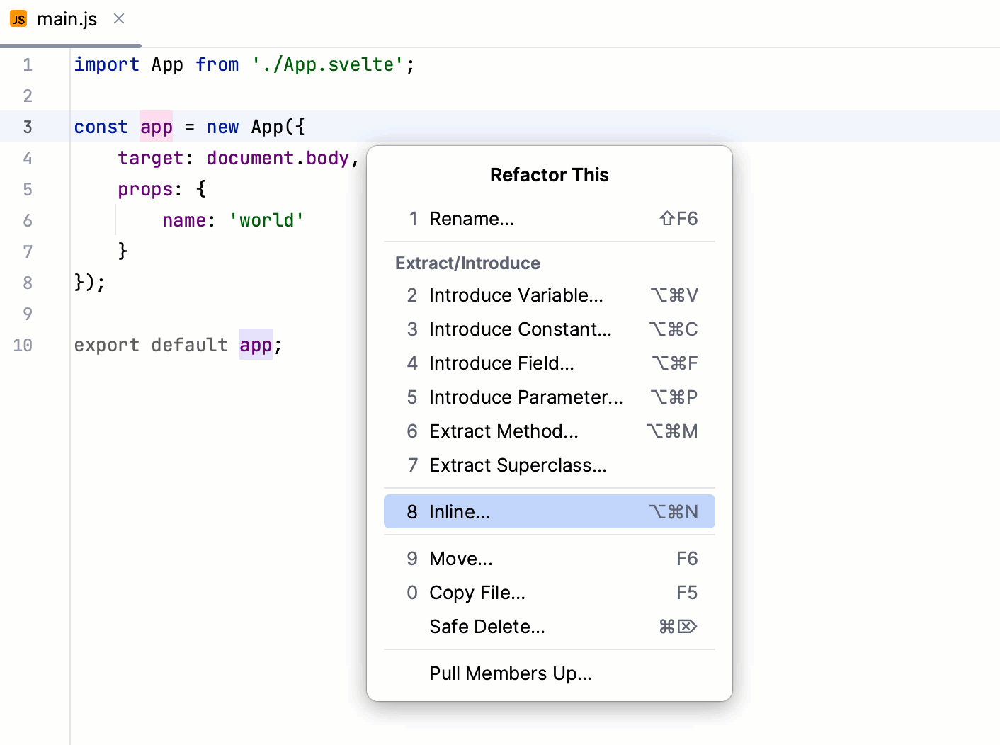 Svelte: refactoring