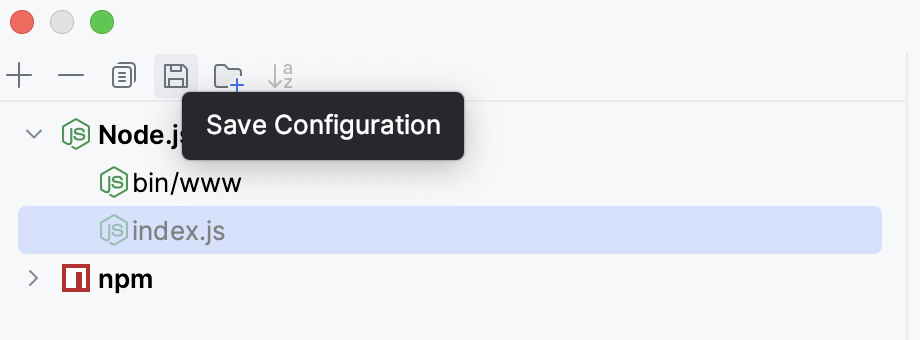 Save temporary run configuration in the Edit Configurations dialog
