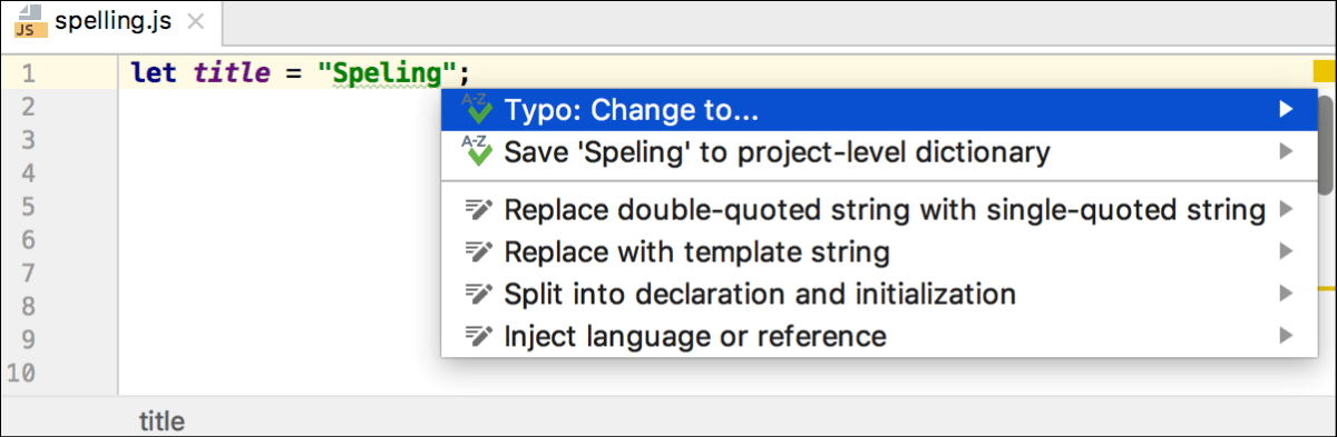 Typo quick fix: change