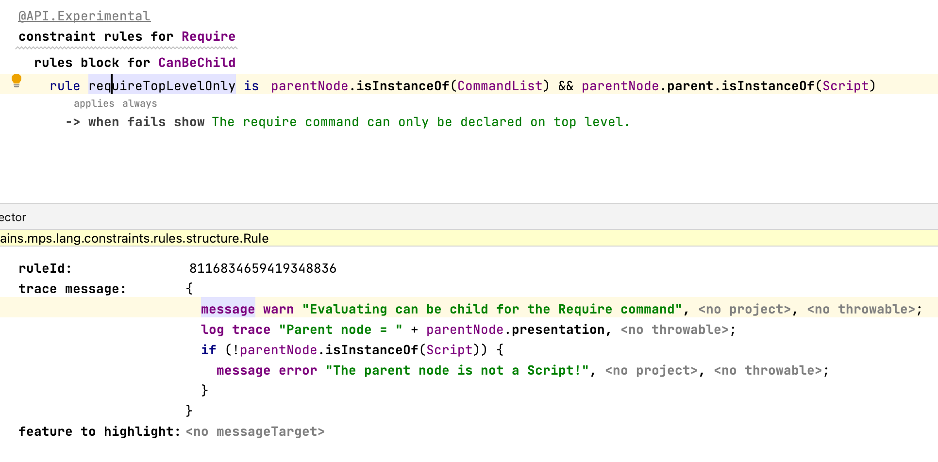 Rule tracing definition