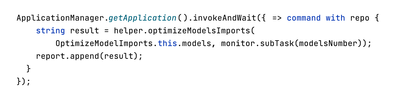 Example of scheduling a command on EDT