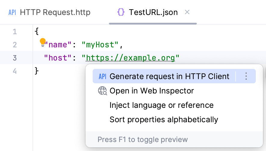 Generate request in HTTP Client