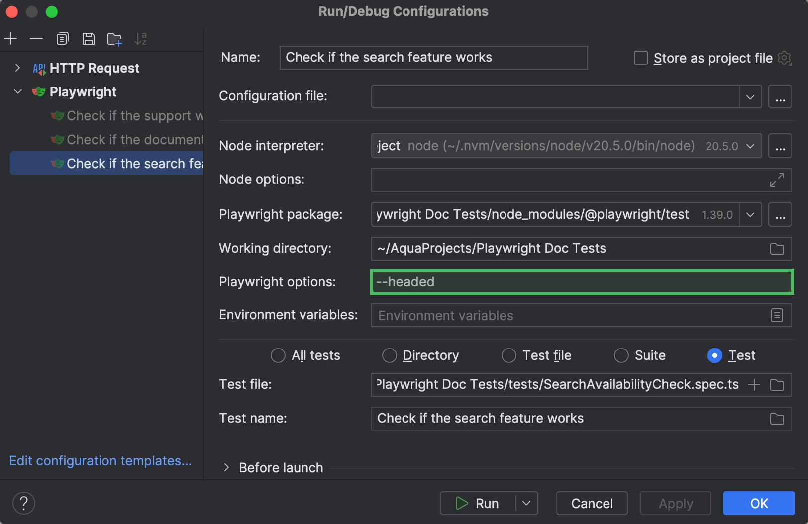 Playwright | IntelliJ IDEA Documentation
