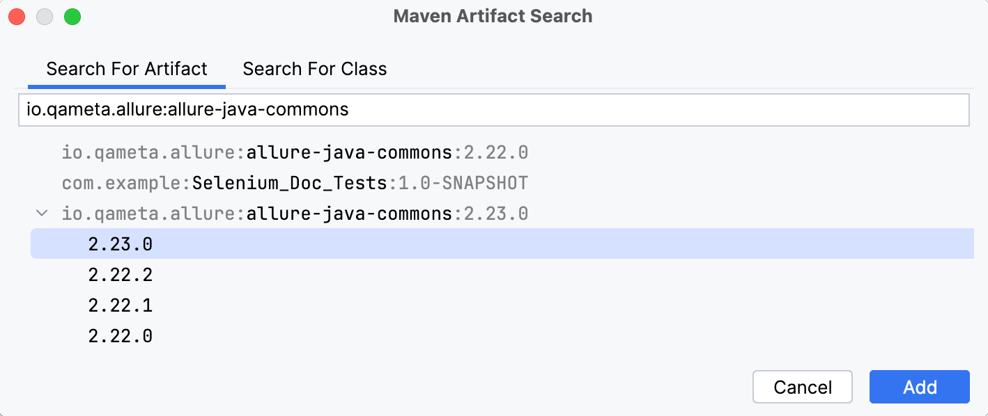 Selecting dependency