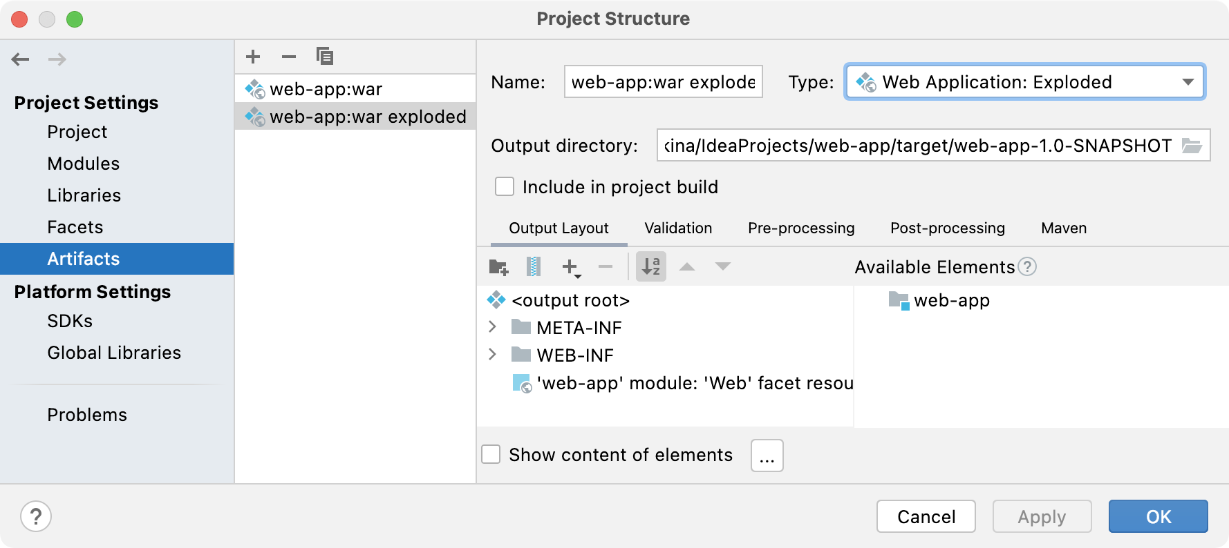 Web application artifacts