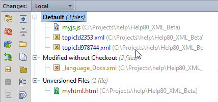 Check project status perforce