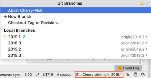 Apply changes from one Git branch to another