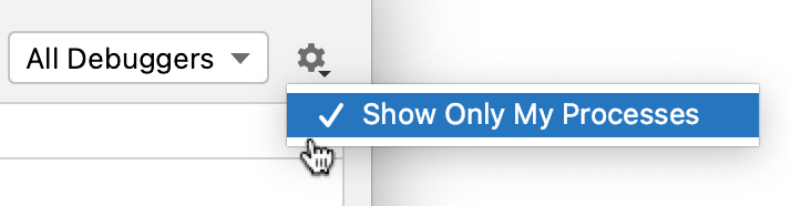 Show only my processes in the attach to process