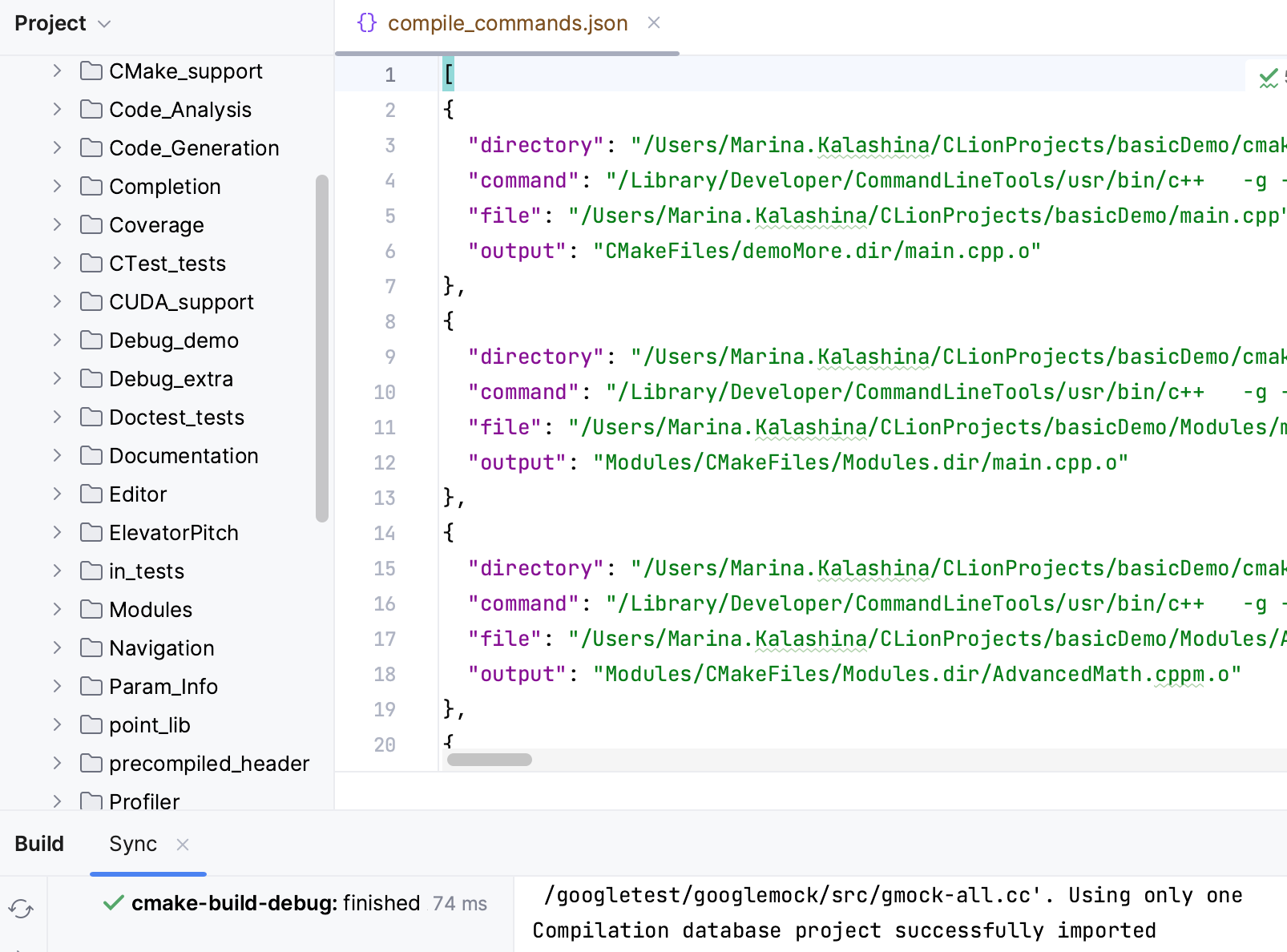 Compilation database project