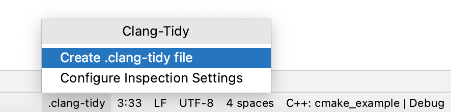 Create a .clang-tidy file