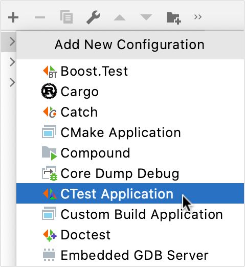 Adding a CTest Application configuration