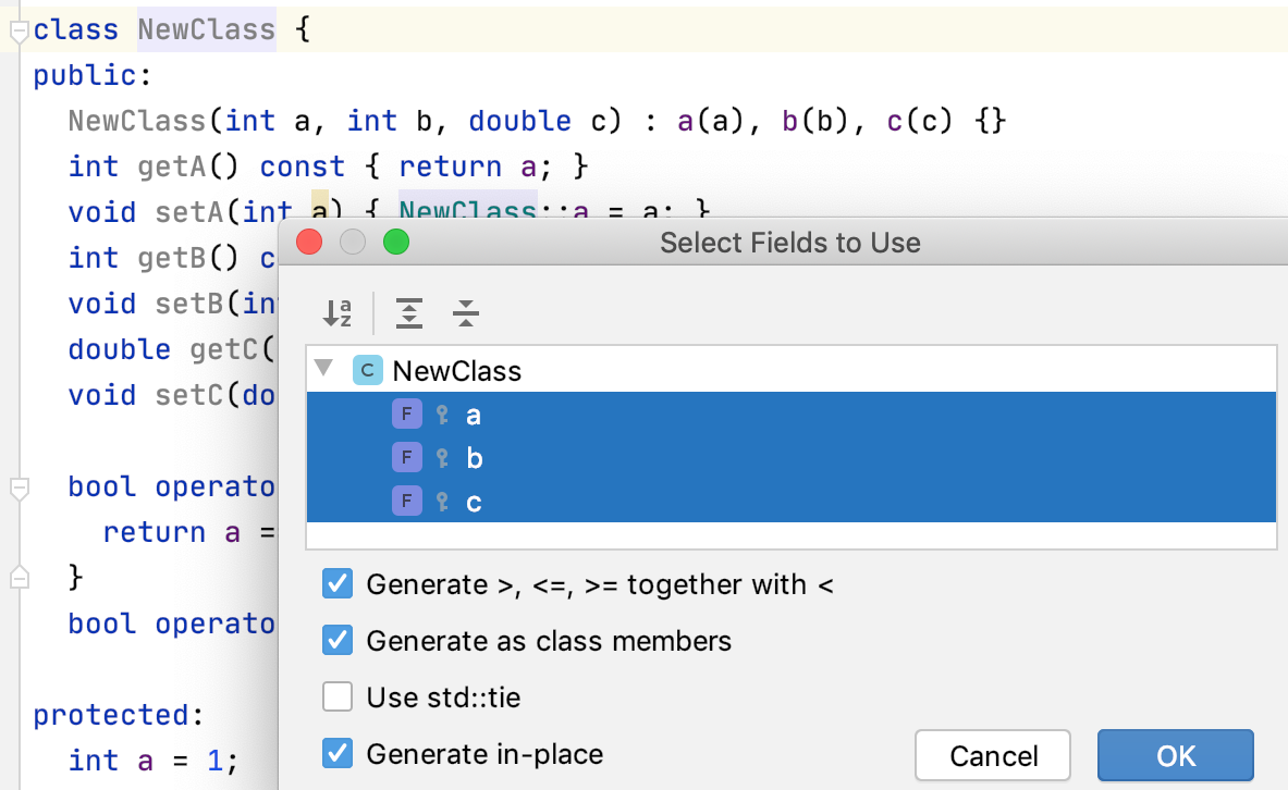 Generate relational operators