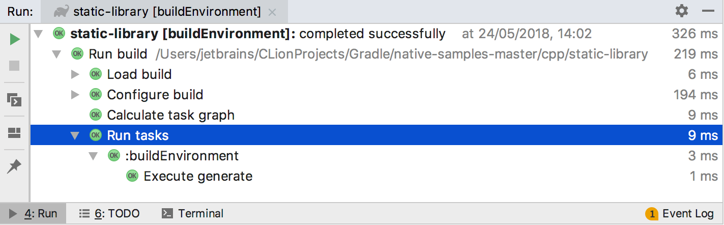 Run Gradle task