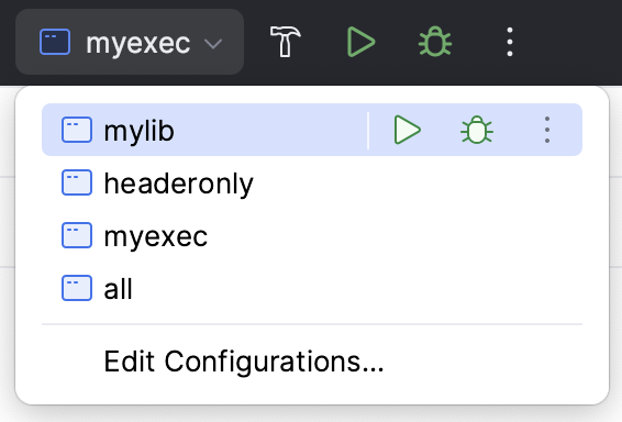 Meson project configurations