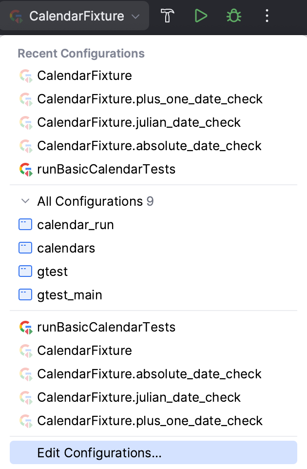 Permanent and temporary configurations have different icons