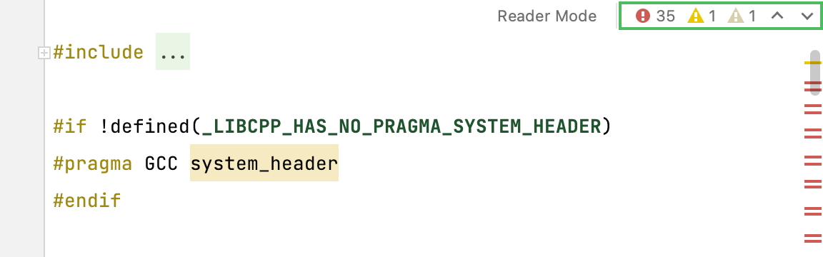 Show errors in Reader mode