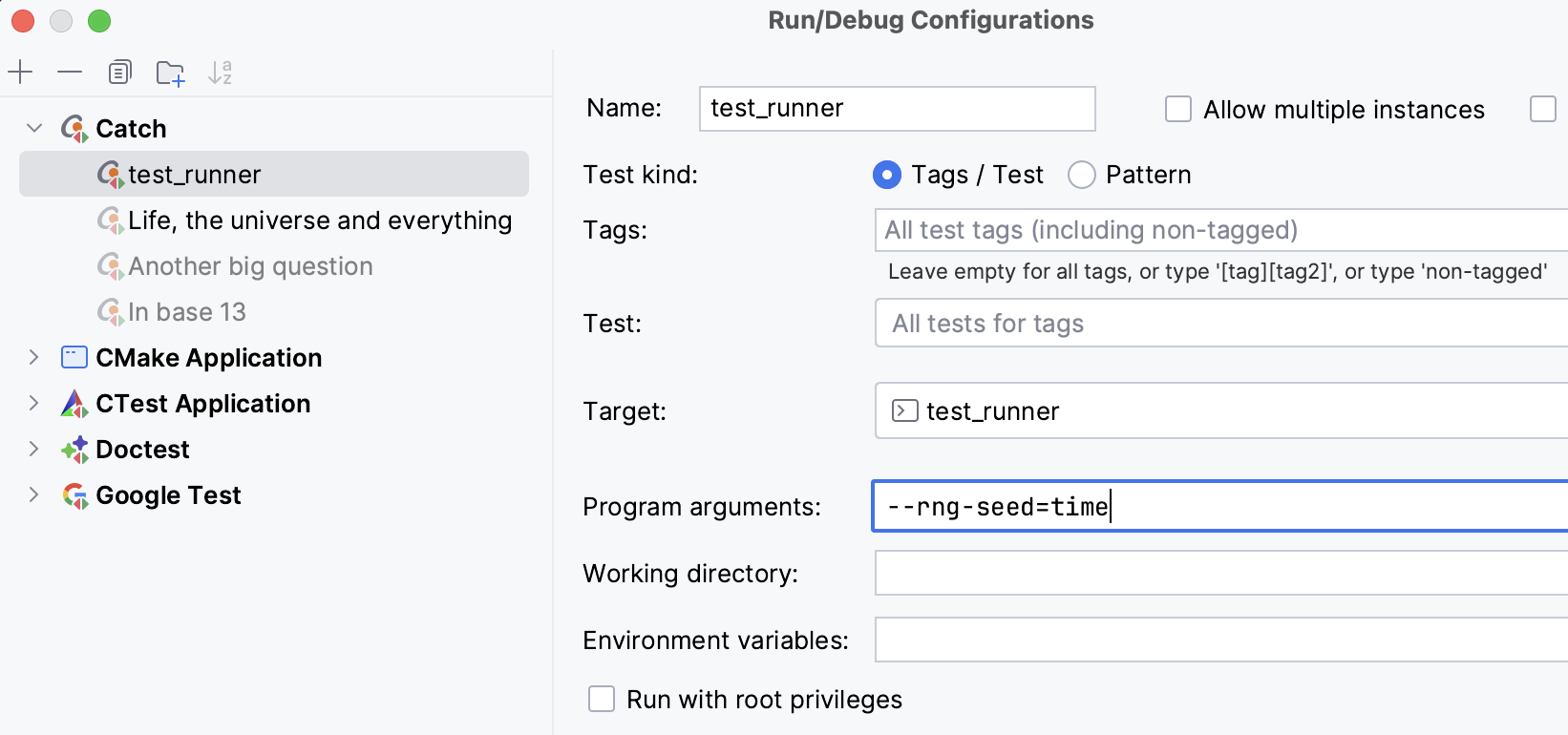 Specifying the rng-seed