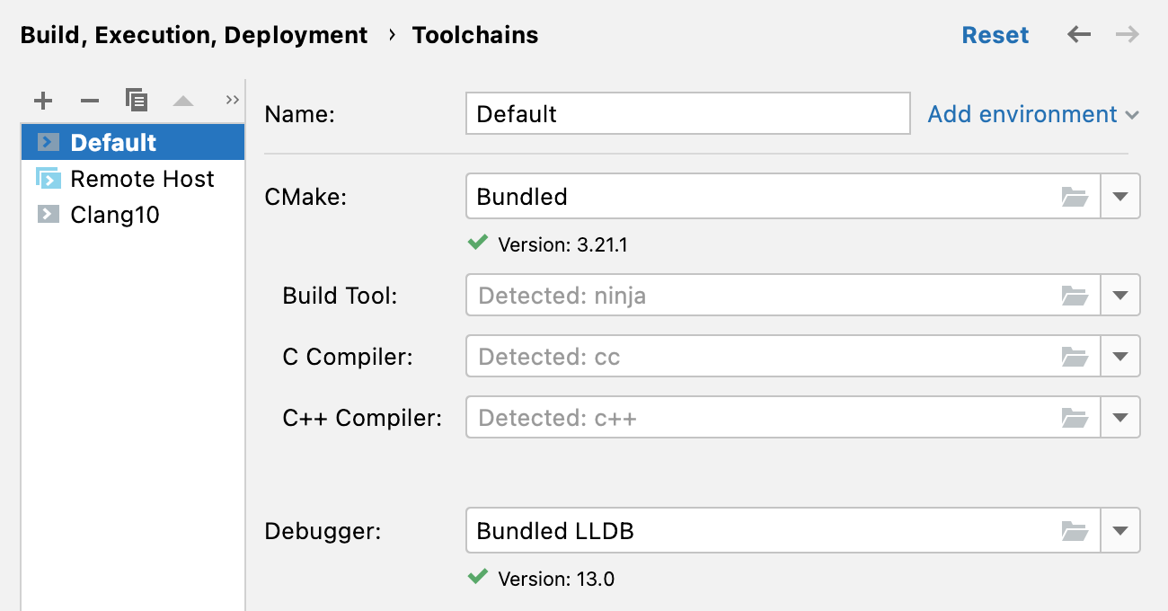 Default toolchain