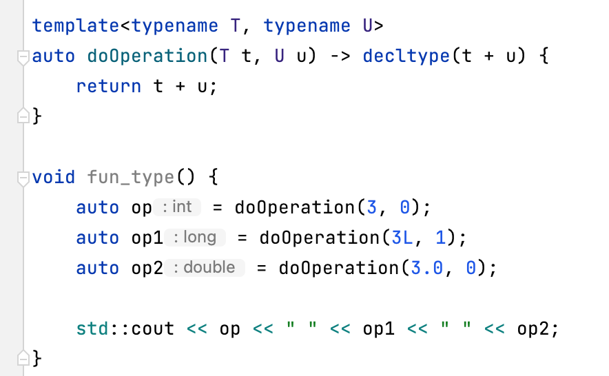 Type hints for deduced types