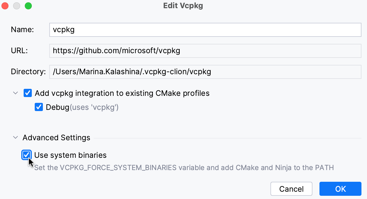 Force the use of system binaries