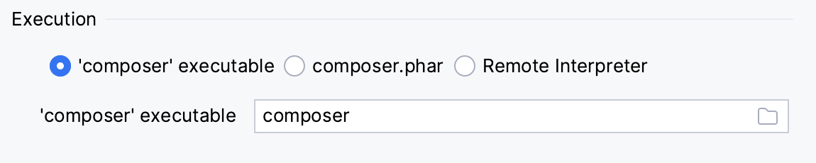 Composer execution settings