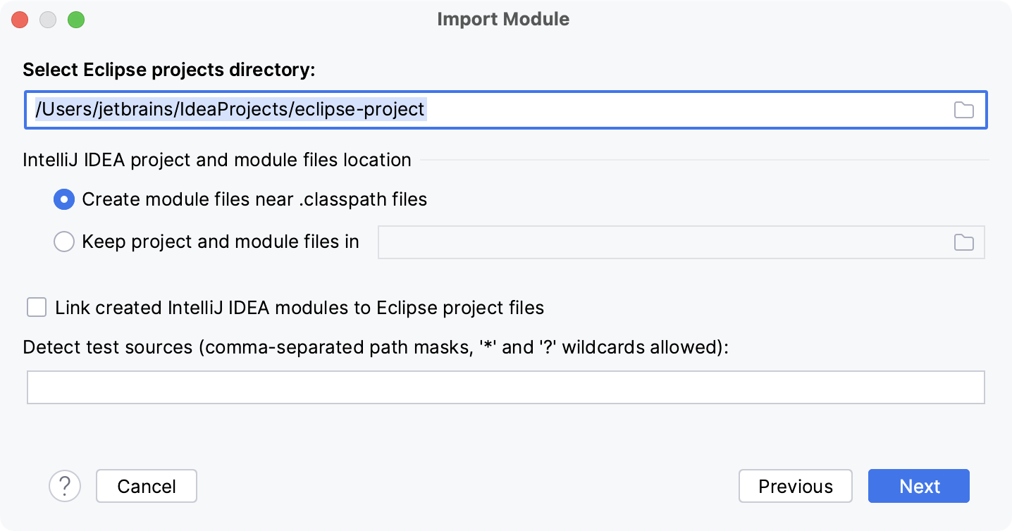 Importing a project from Eclipse as a module