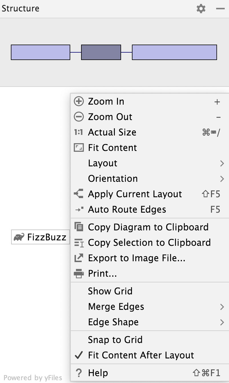 the context menu