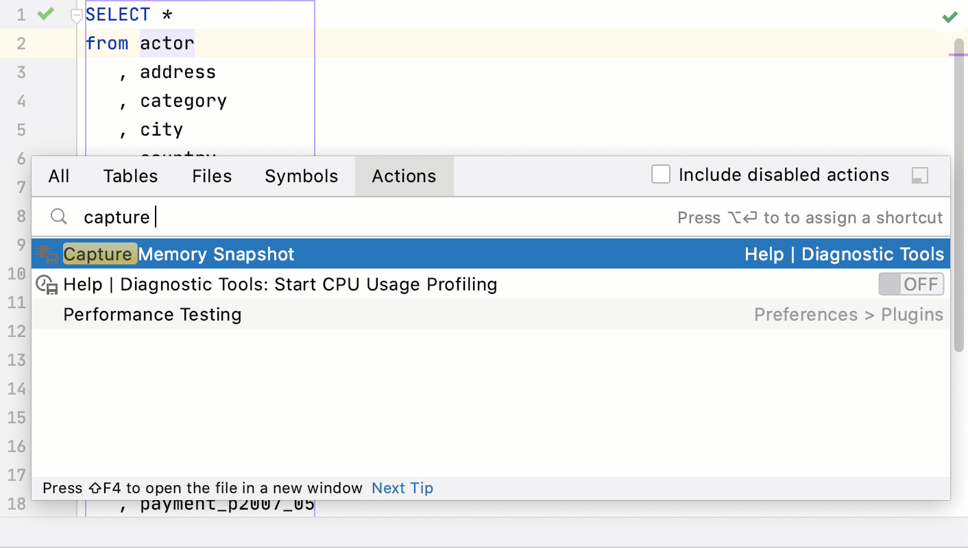 capture memory snapshots automatically