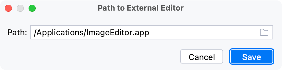 Specifying the path to an external editor