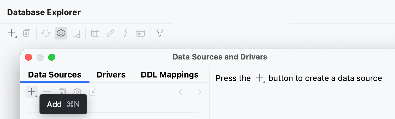 The Add data source button