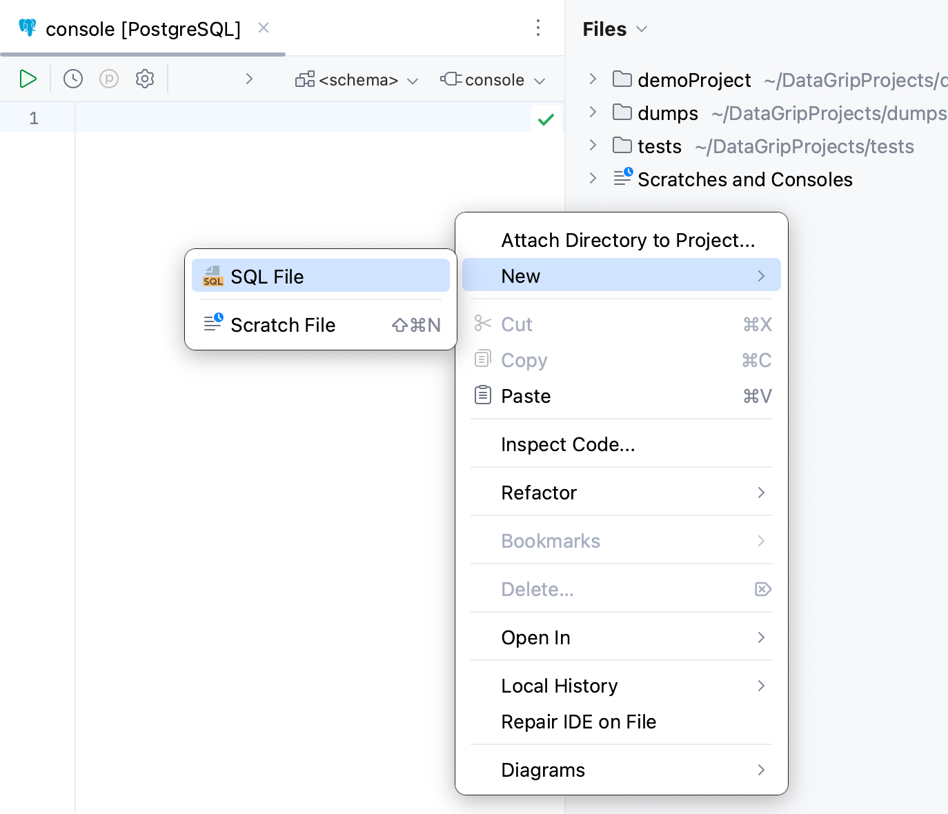 Create an SQL file