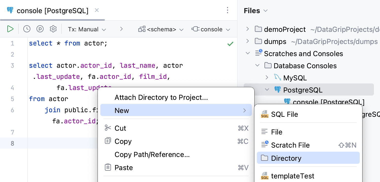 Group consoles under the data source directory