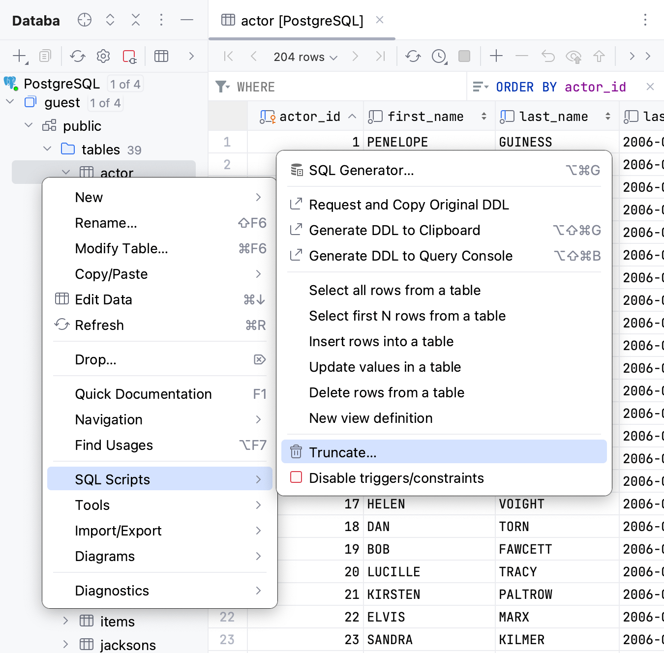 Rows DataGrip Documentation