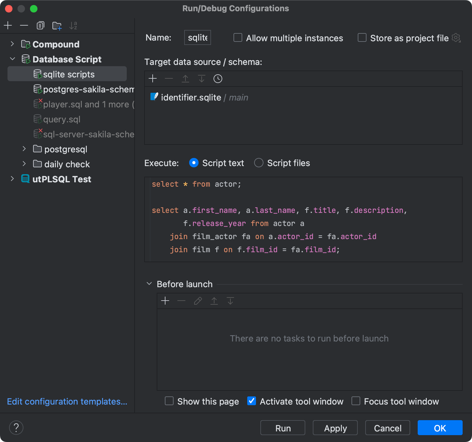 Using Run/debug Configurations | DataGrip Documentation