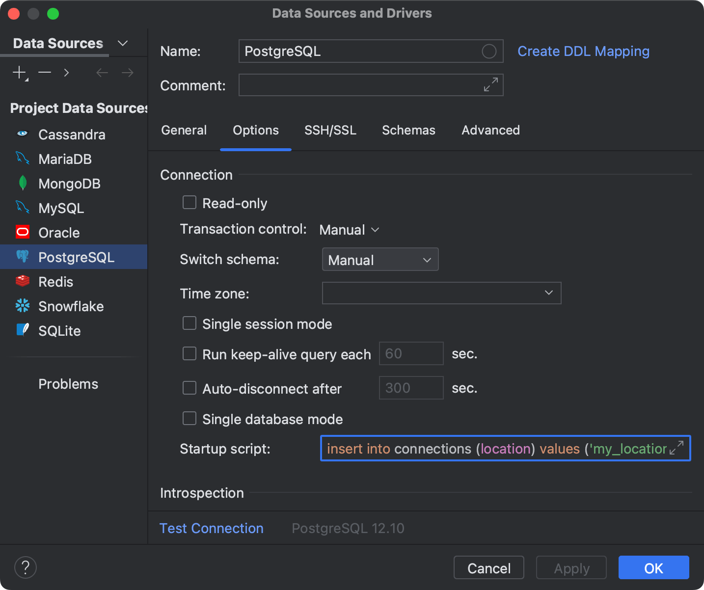 Configure Connection | IntelliJ IDEA Documentation